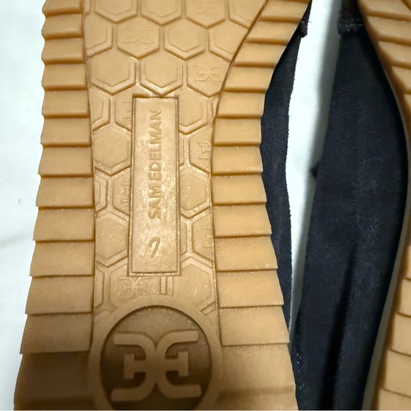 Sam Edelman Isella Women’s Black Suede Sneakers Size 7 NWOT Gum Sole - Picture 5 of 7